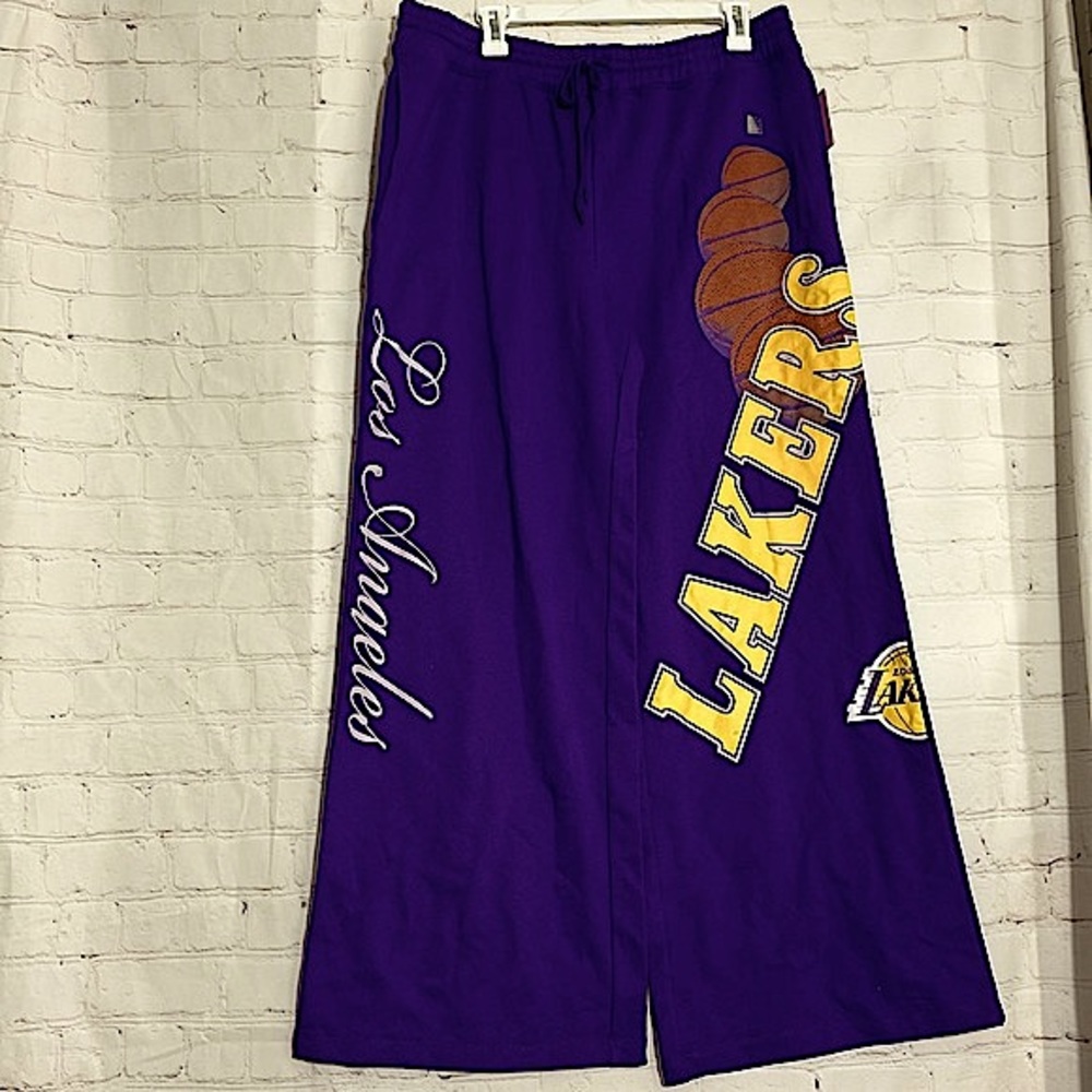 🌼 NBA WOMEN'S WIDE LEG PANTS L.A LAKER‎ SIZE XXL